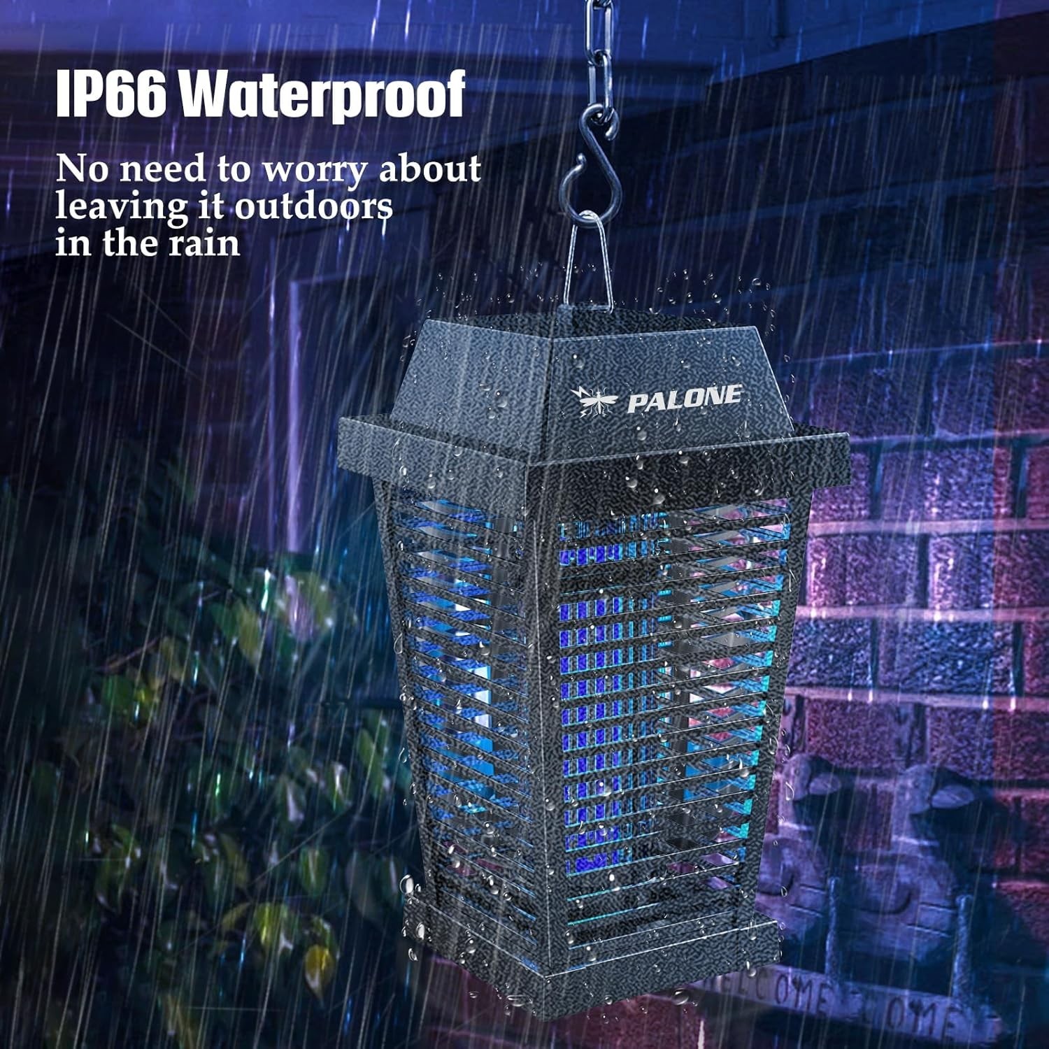 Solar Bug Zapper Outdoor, Mosquito Zapper Waterproof Electric Fly Zapper 4500V