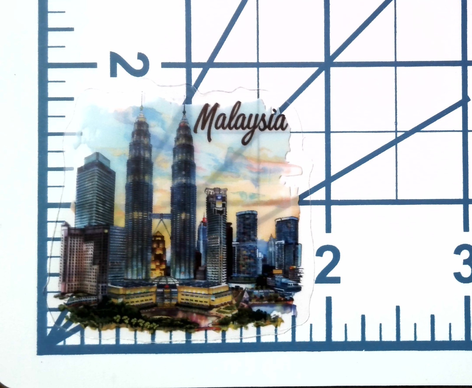 Malaysia Kuala Lumpur Petronas Twin Towers Die Cut Clear Asian Vinyl Sticker