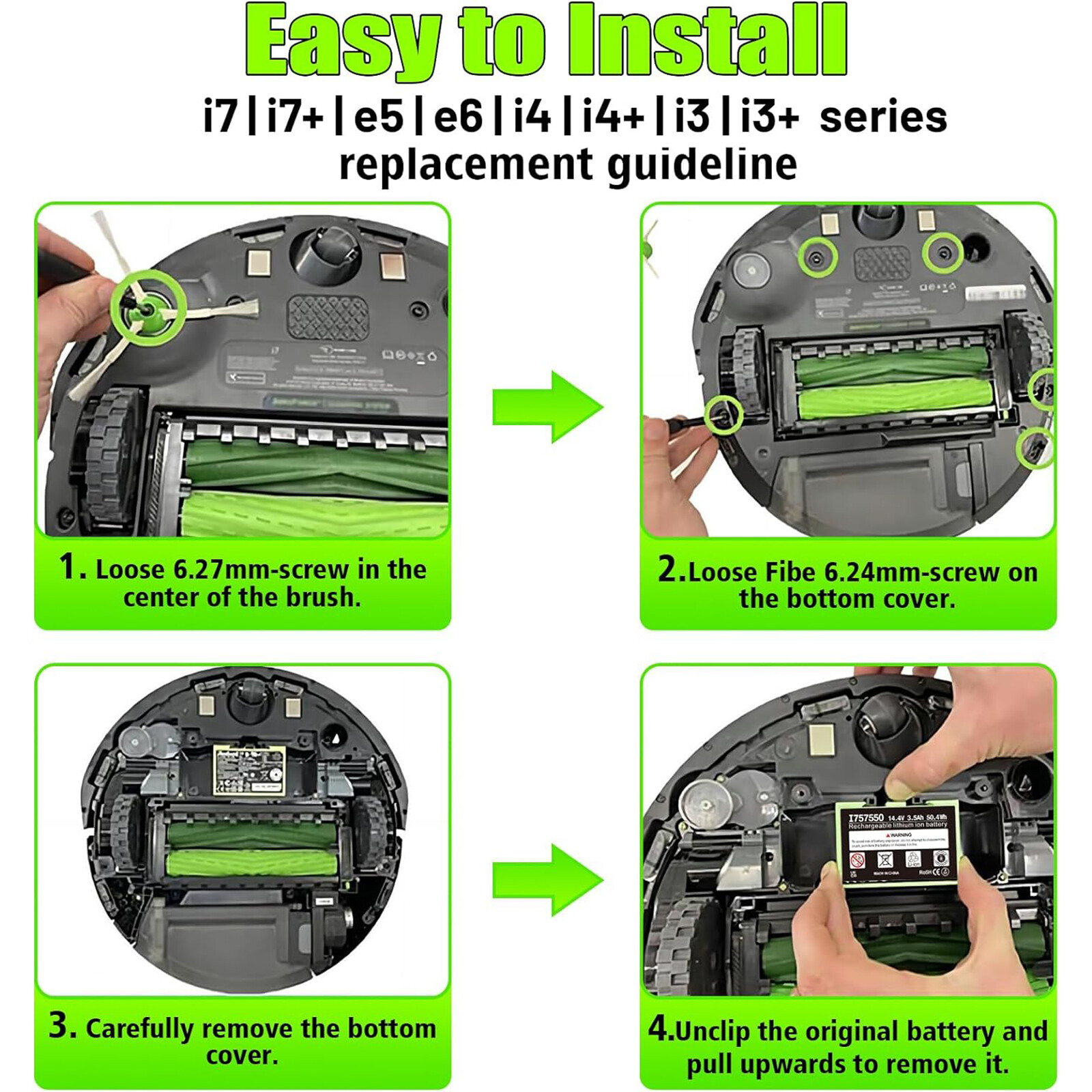 for iRobot Roomba 14.4V 3.5Ah Lithium Battery i3 i4 i6 i7 j7 i8 e e5 e6 ABL-D1