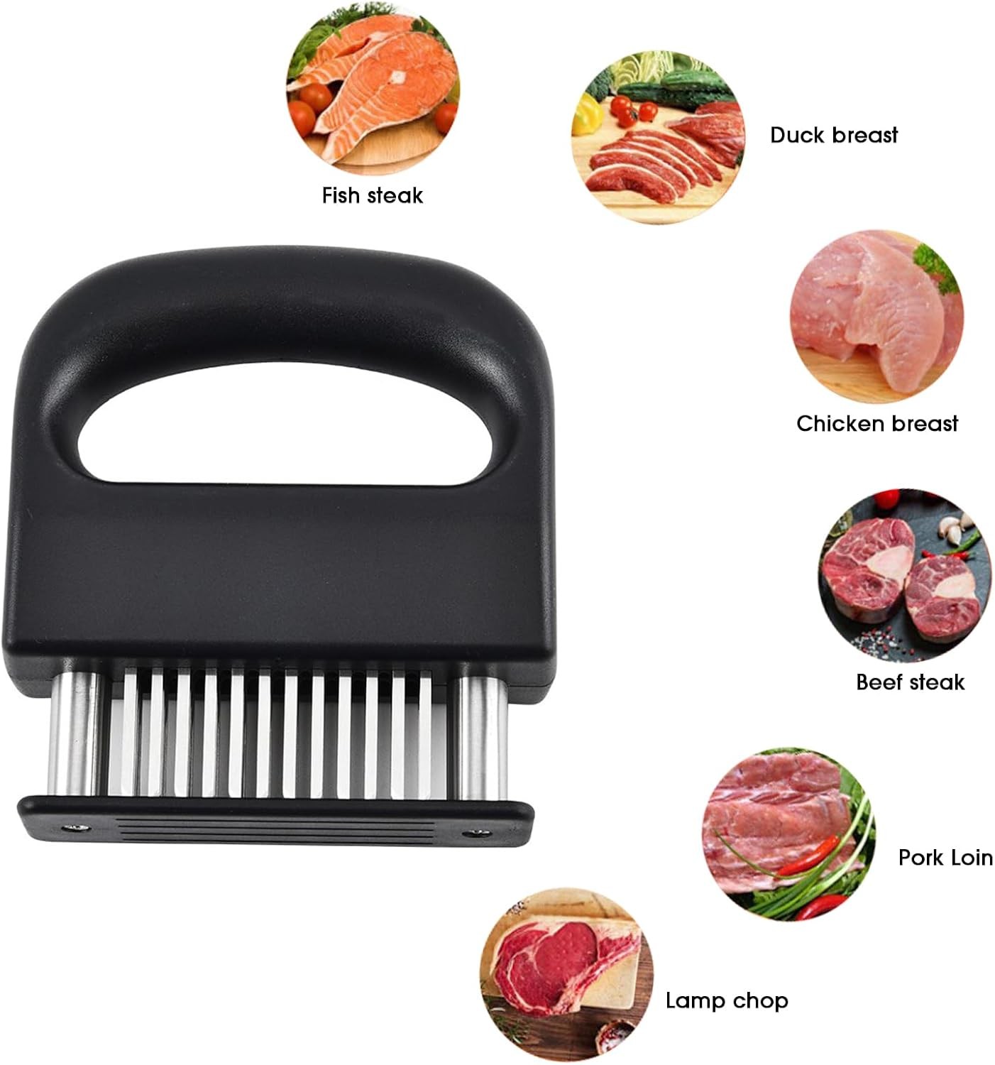 Meat Tenderizer, Meat Tenderizer Tool with 48 Stainless Steel Ultra Sharp Needle