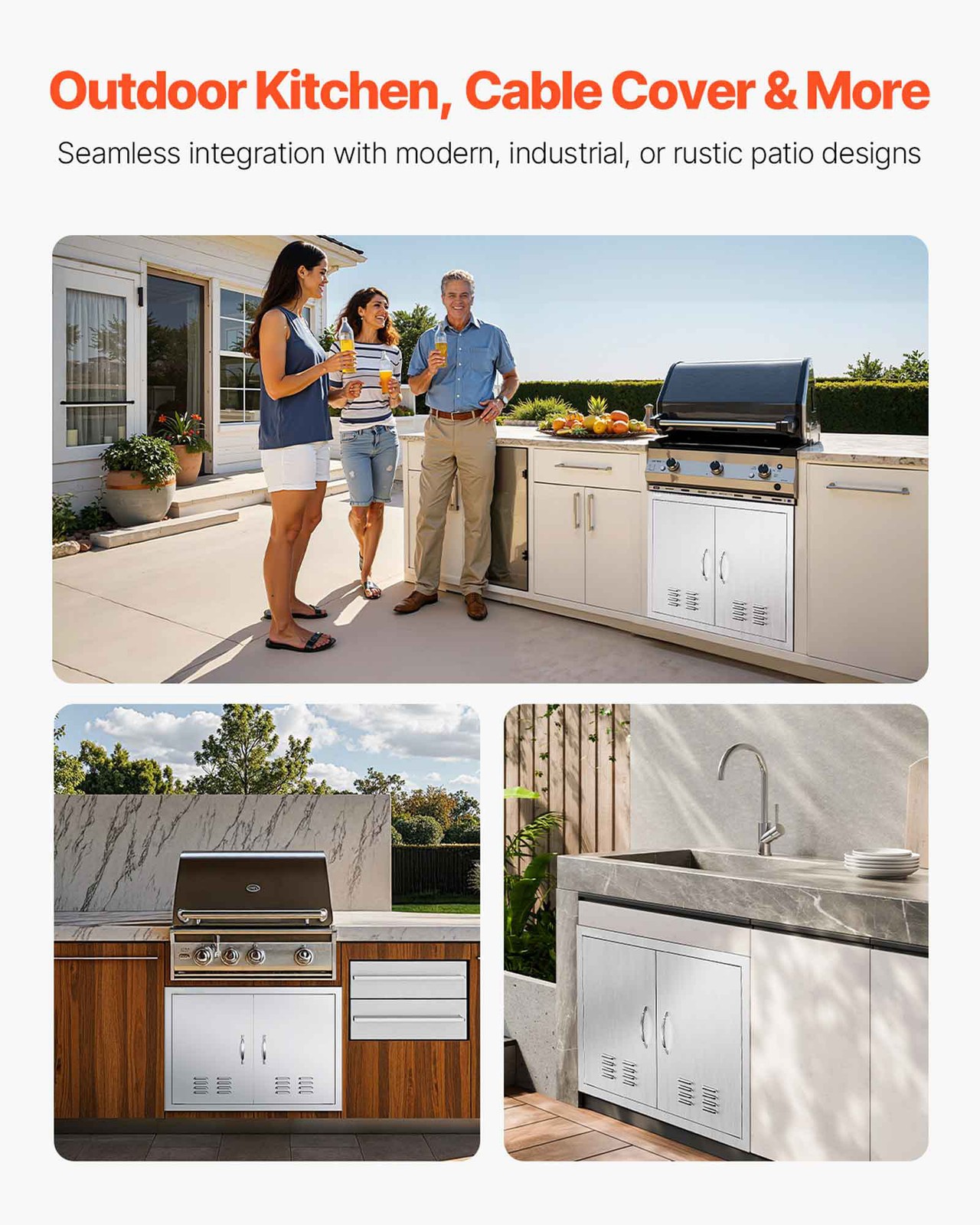 Uimoso 30×21 Inch Outdoor Kitchen BBQ Access Door Stainless Steel