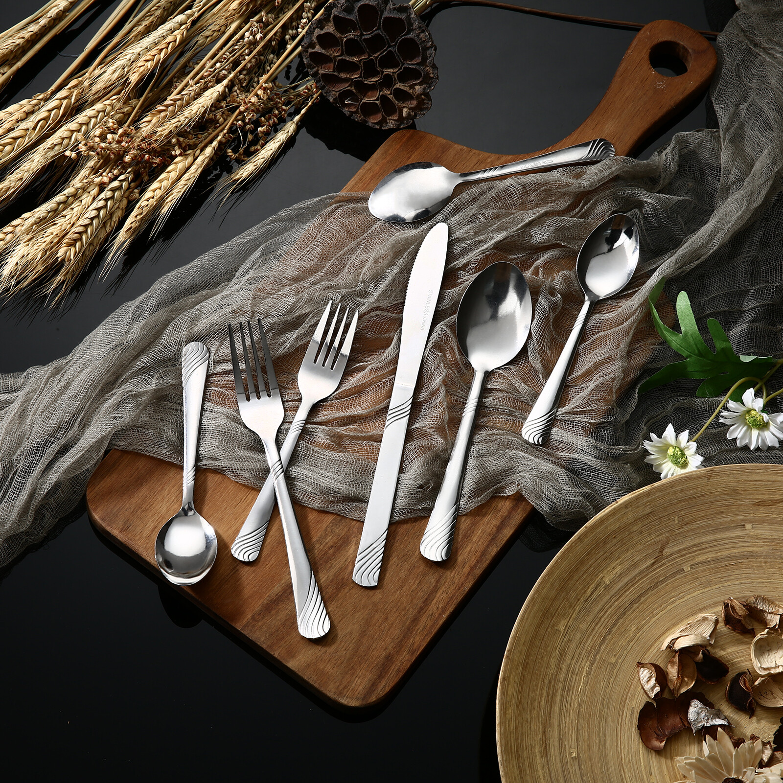 48Pcs Silverware Set for 8 Stainless Steel Flatware set Cutlery Utensil Kitchen