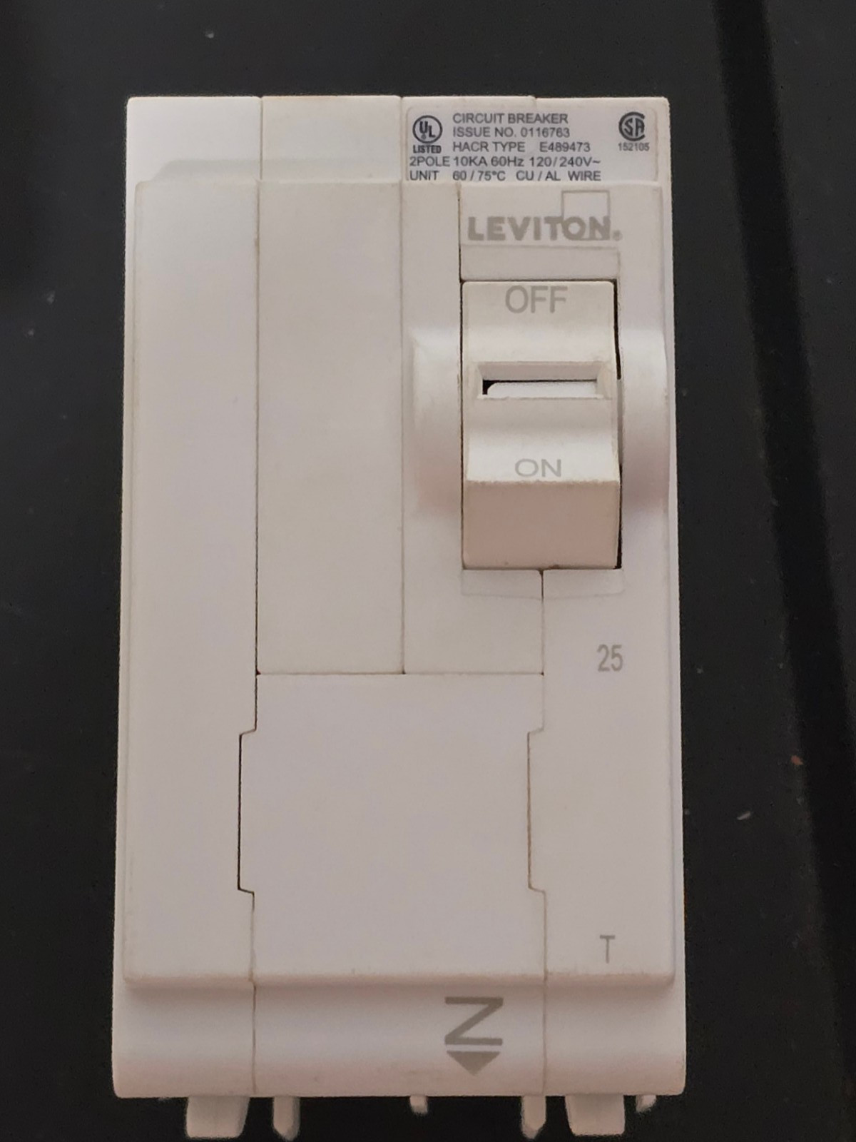 Leviton LB225-G – 25A, 240V, 2-Pole, GFCI Breaker – New Open Box – Pack of 1