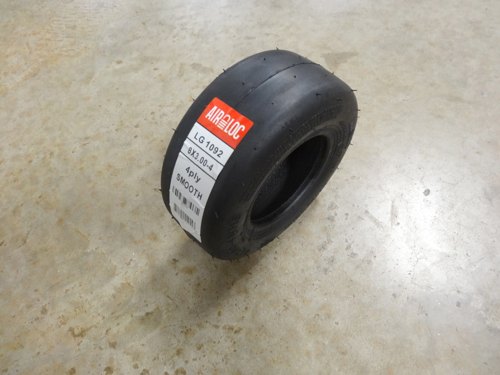 New 8X3.00-4 (75/70-4) Air-Loc Smooth Slick Tire 4ply Tubeless can use a tube