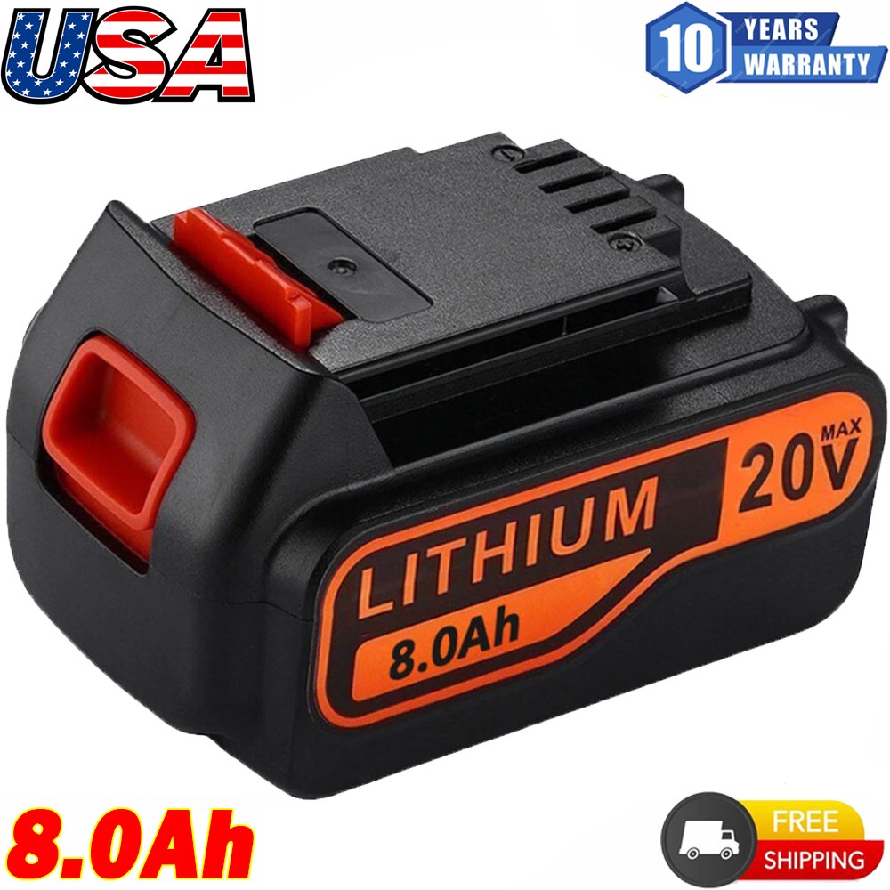 PACK 20V Lithium-ion 8.0Ah Battery for BLACK DECKER 20Volt LBXR20 LB20 LB2X4020
