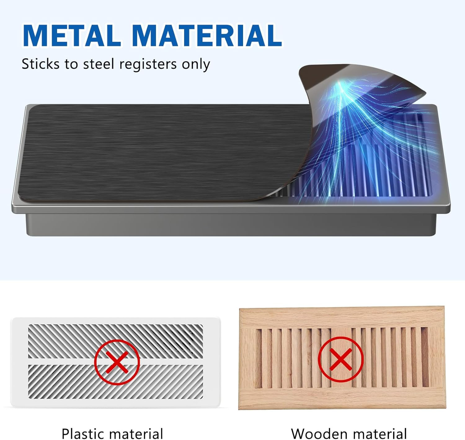 2 Pack High Strength Magnetic Vent Covers 5.5 X 12 Metallic Stronger Magnet Ai