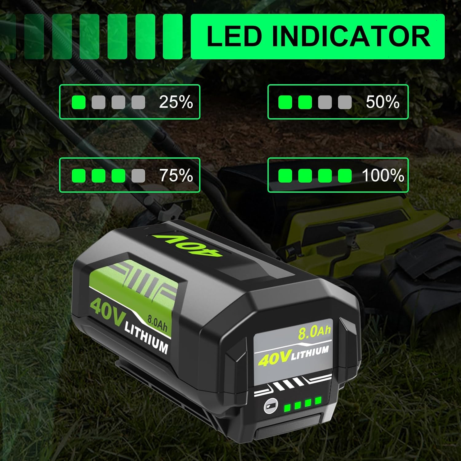8.0Ah For Ryobi OP40401 40V 8000mAh Lithium High Capacity Battery OP4050 OP40501