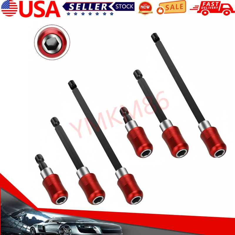 6 pc Quick Release Magnetic 1/4 Hex Shank Screwdriver Extension Holder Drill Bit