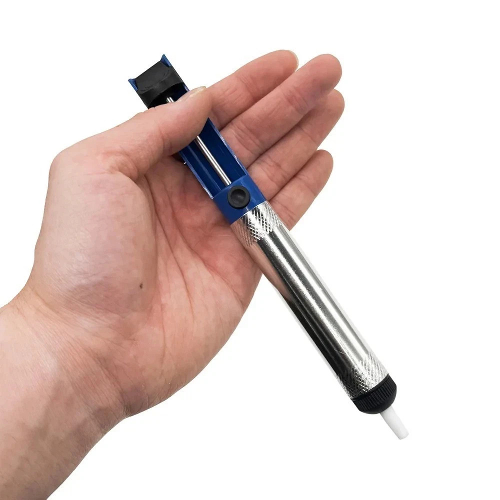 Metal Desoldering Pump Sucker Solder Irons Removal Remover Tool Blue Silver