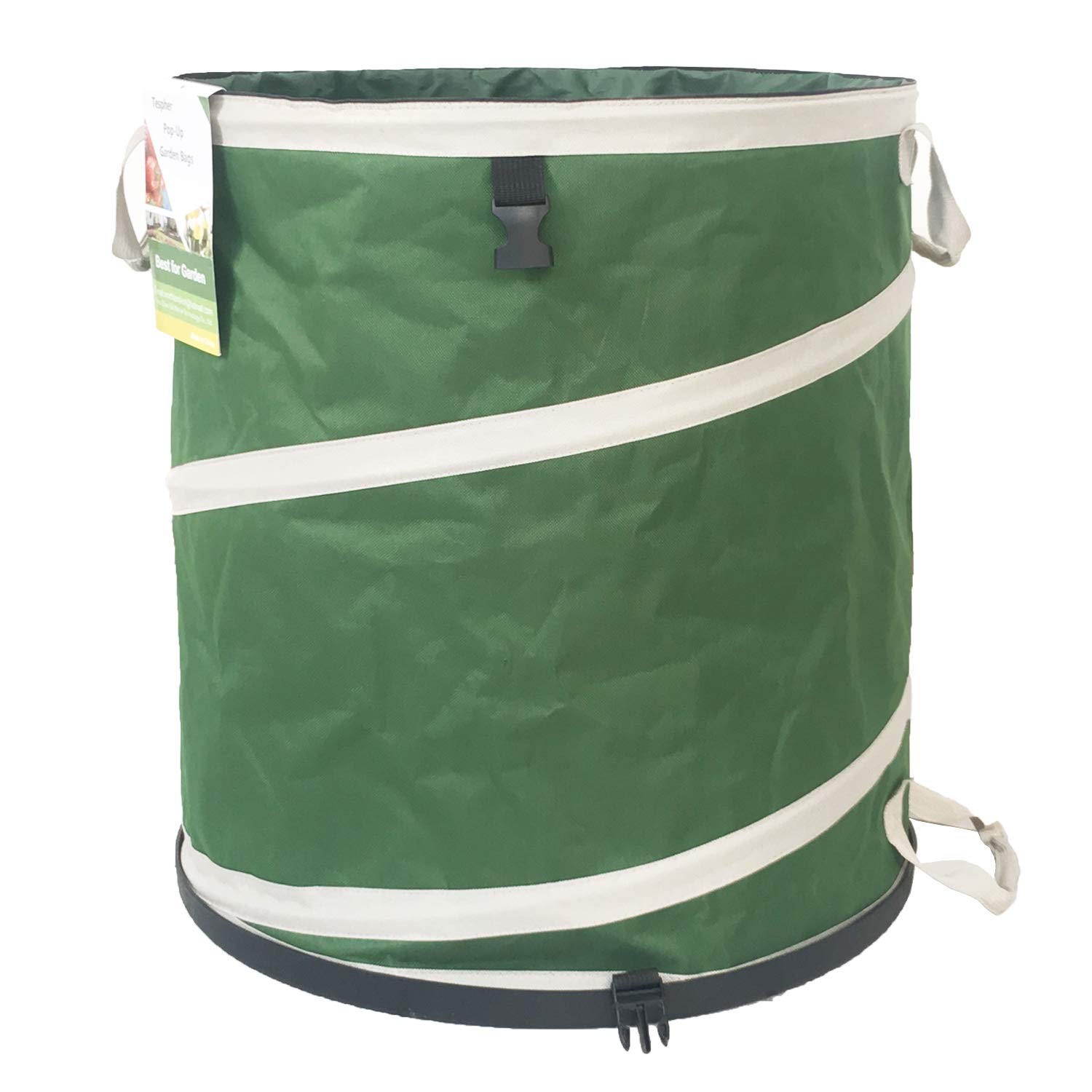 46-Gallon Collapsible Trash Can (22×28 in) Hard-Shell Bottom Yard Garden Bag,…