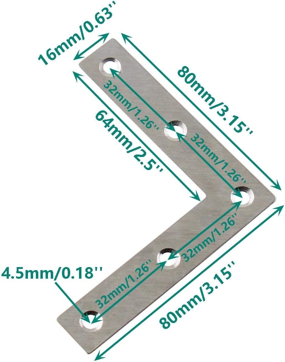 10-Pack Stainless Steel Corner Brace Set for Superior Furniture Support