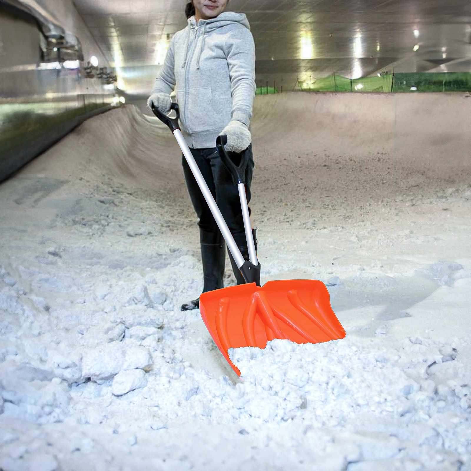53″ Strain-Reducing Snow Shovel Removal Tool w/Ergonomic Spring Assisted Handle