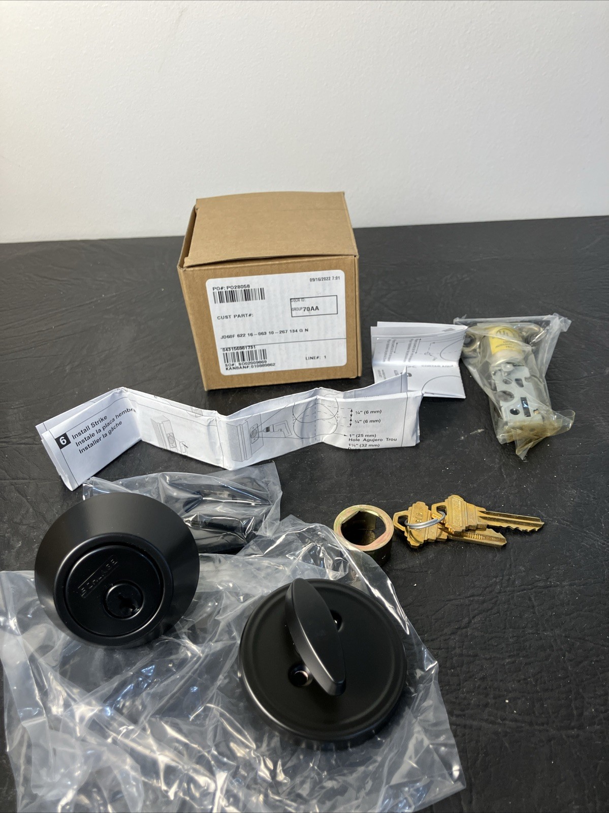 Schlage JD60-622, Single Cylinder Deadbolt (Formerly Dexter), In Matte Black