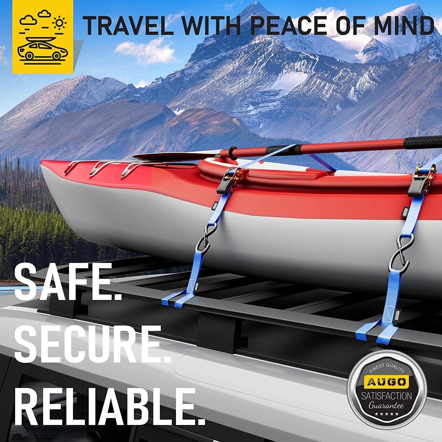 Soft Loop Tie Down Straps – 1,500Lbs Load Capacity & 4,500 Lbs Breaking Strength