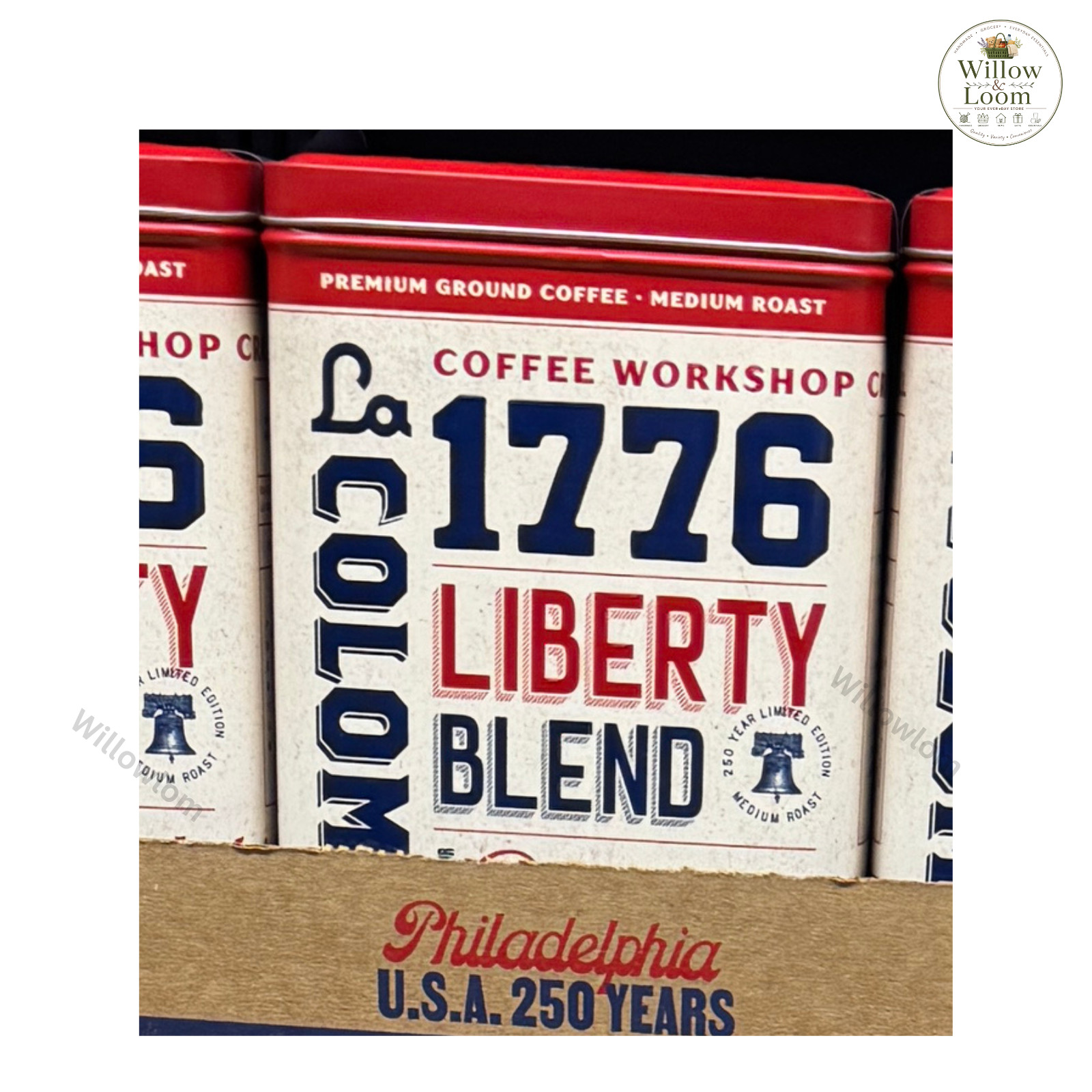 La Colombe 1776 Liberty Blend Medium Roast Ground Coffee Tin 250 Year 12 oz