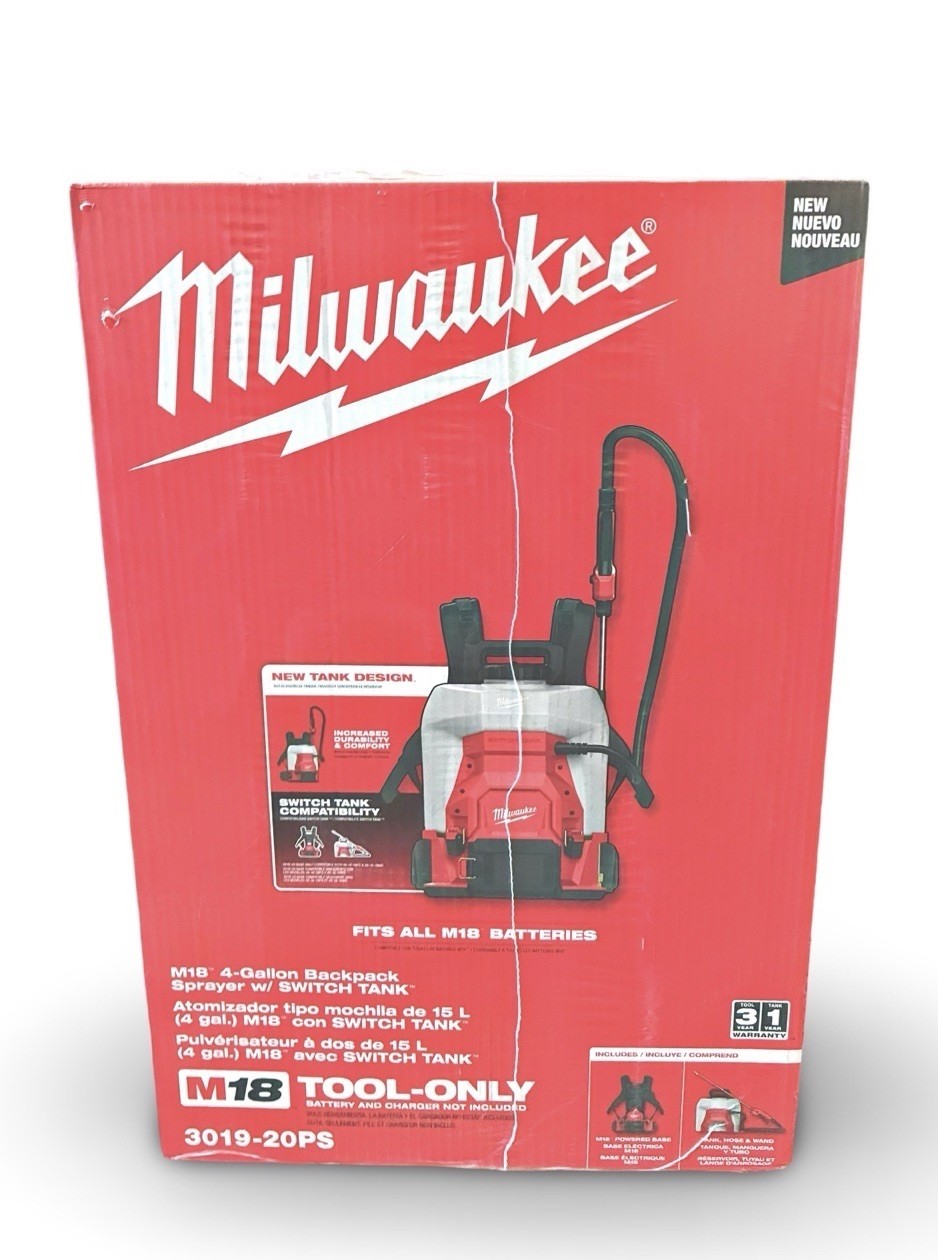 Milwaukee 3019-20PS M18 18V 4-Gallon Backpack Sprayer w/ SWITCH TANK – Bare Tool
