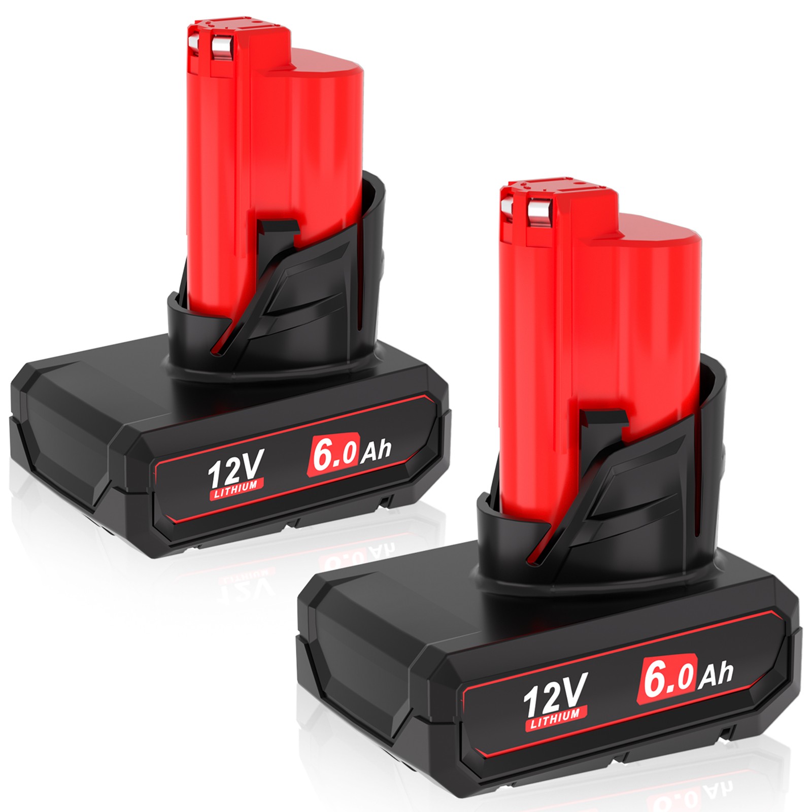 2Pack 6.0Ah Battery For Milwaukee for M12 LITHIUM Extended Capacity 48-11-2460