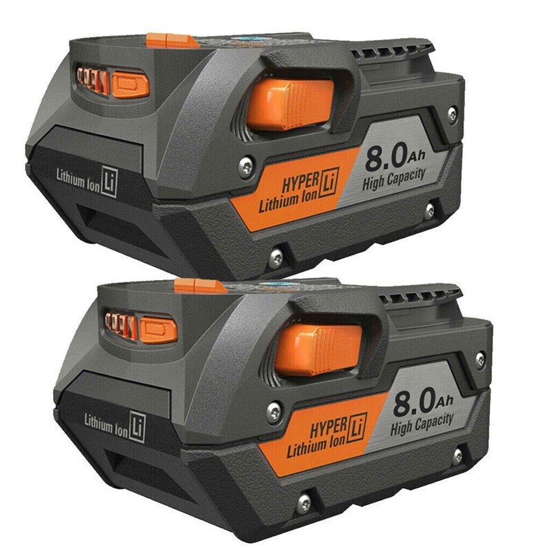 2PACK For Ridgid R840087 8.0Ah Lithium Battery Rigid 18 Volt R840085 Power Tools