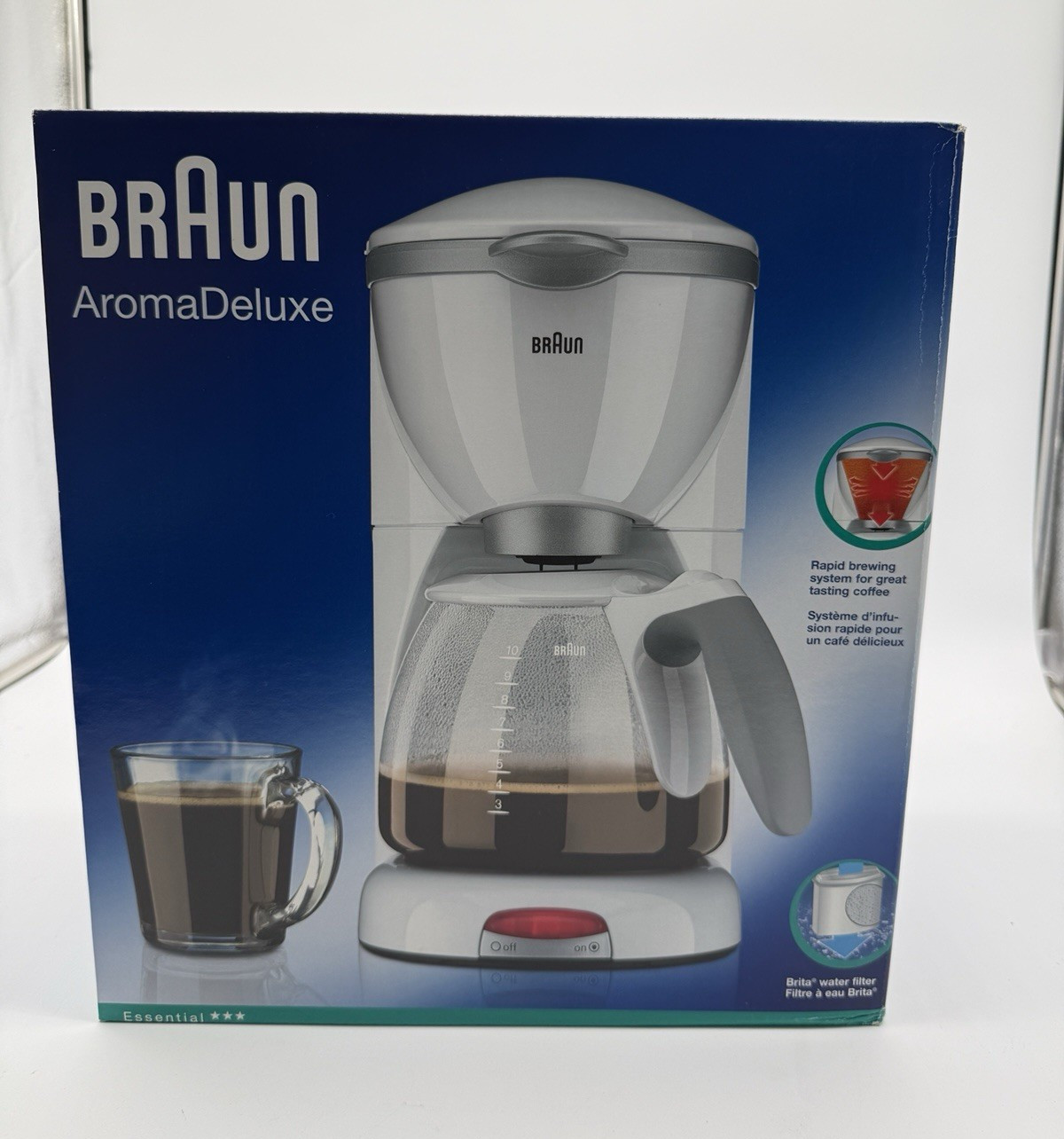 Braun KF510 AromaDeluxe 10-Cup Filter Coffee Maker Pause-Serve White/Gray