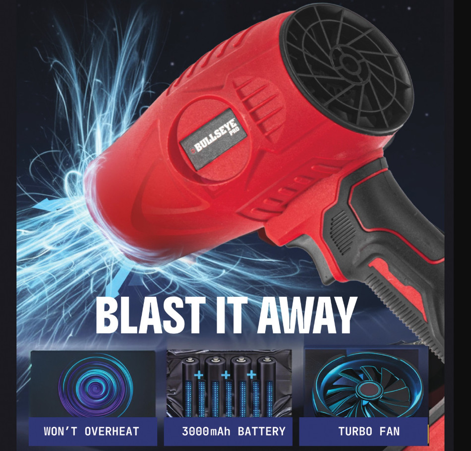 Bullseye Blower Rechargeable Cordless Leaf Dust Air Blaster 21,000 RPM with 20V