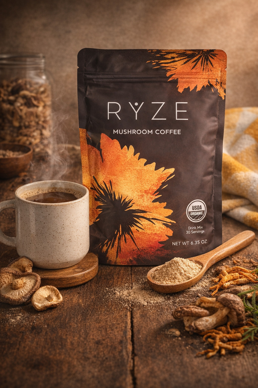 mushroom coffee powder rize