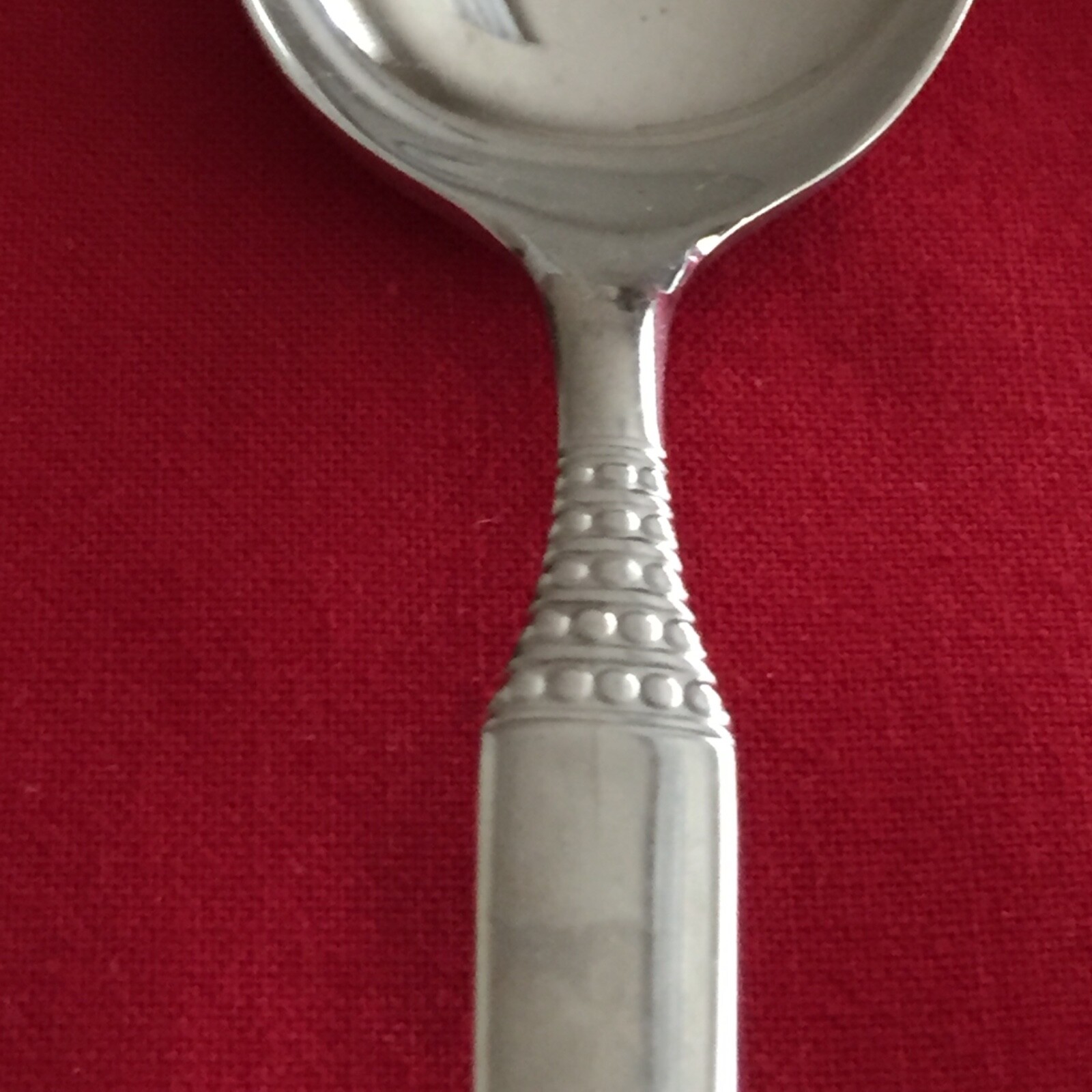 Wilkens Unknown Beaded Bands Slender Handle Soup Spoon 7 3/4″ Stainless Steel