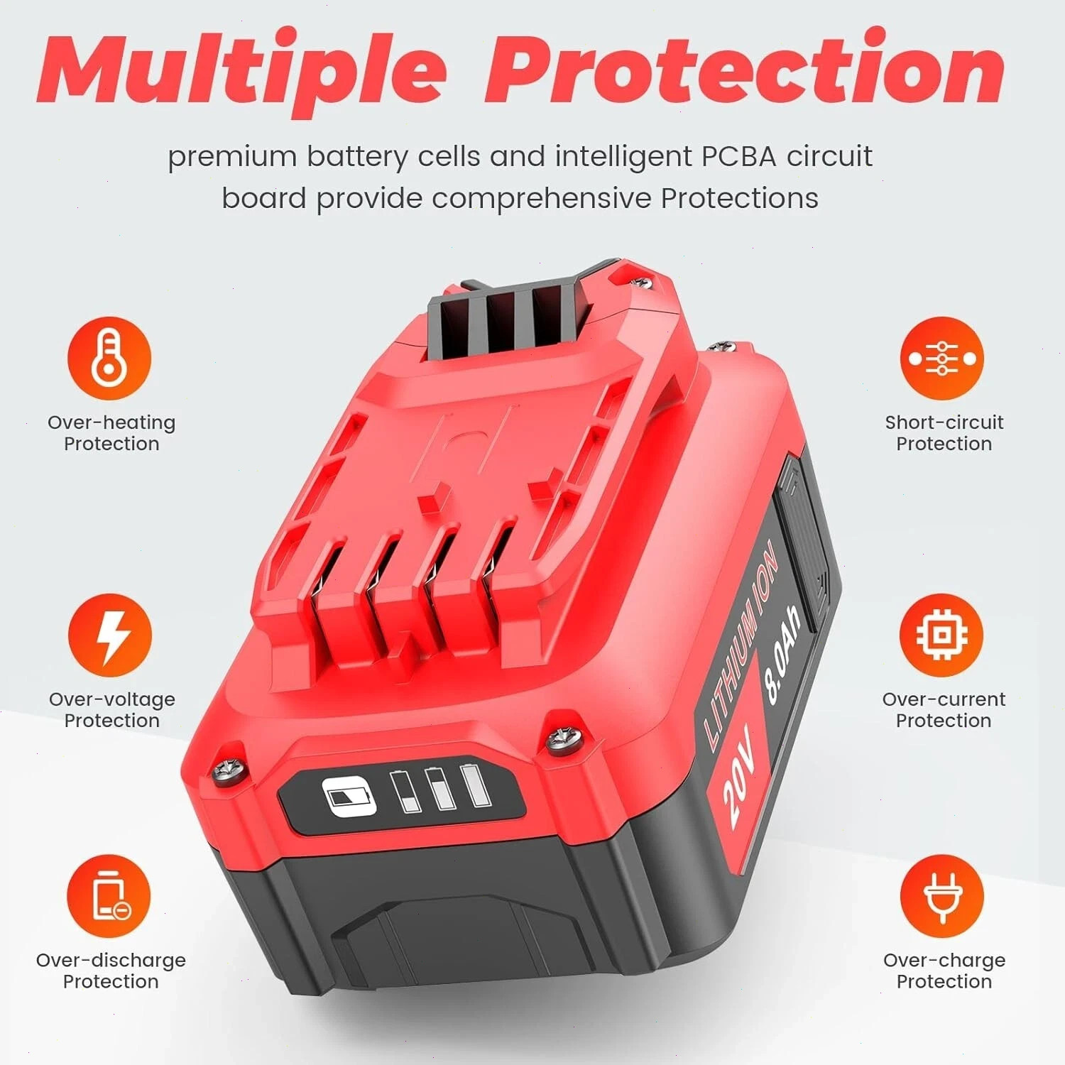 2-PACK For Craftsman V20 Battery 20 Volt 8.0Ah Lithium Ion 20V CMCB205 CMCB204
