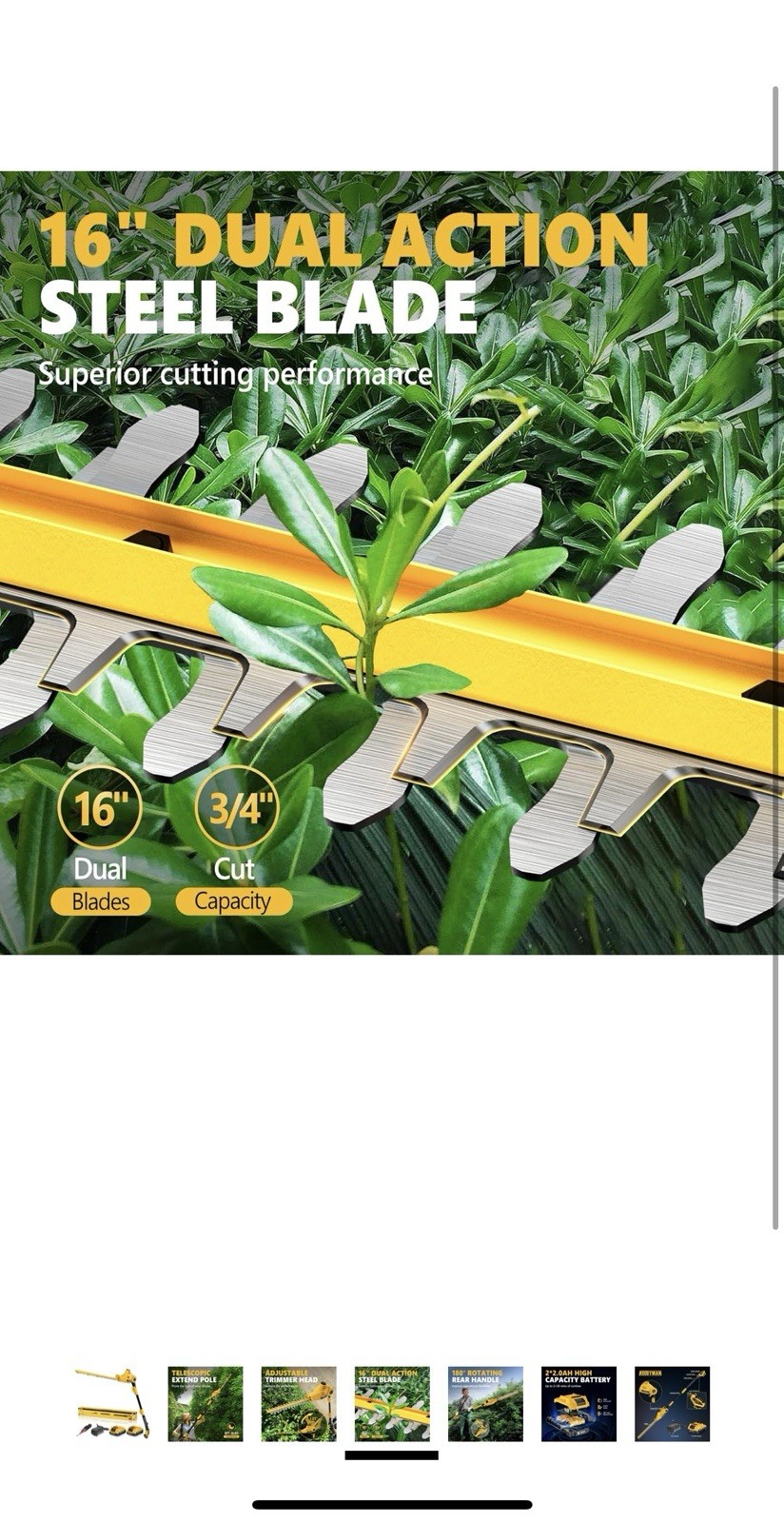 20V MAX Pole Hedge Trimmer,Telescoping Pole Hedge Trimmer,with 2 Packs 2.0Ah …