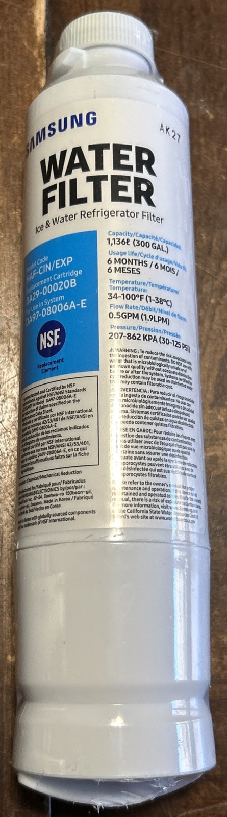 Samsung Refrigerator Water Filter DA29-00020B