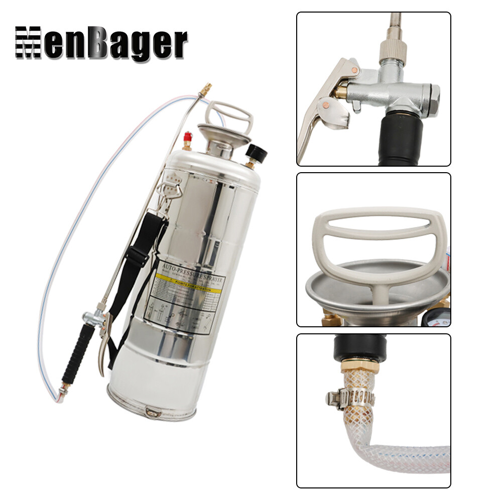 Stainless Steel Sprayer 1/1.5/2/3/3.5 Gal Hand-Pump Sprayer with Reinforced Hose