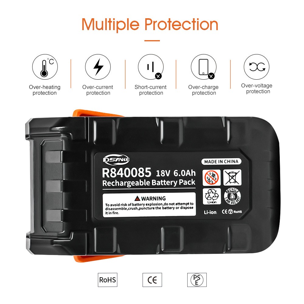 6.0Ah For Ridgid 18V Li-Ion Battery Pack R840083 R840084 R840085 R840086 R840087