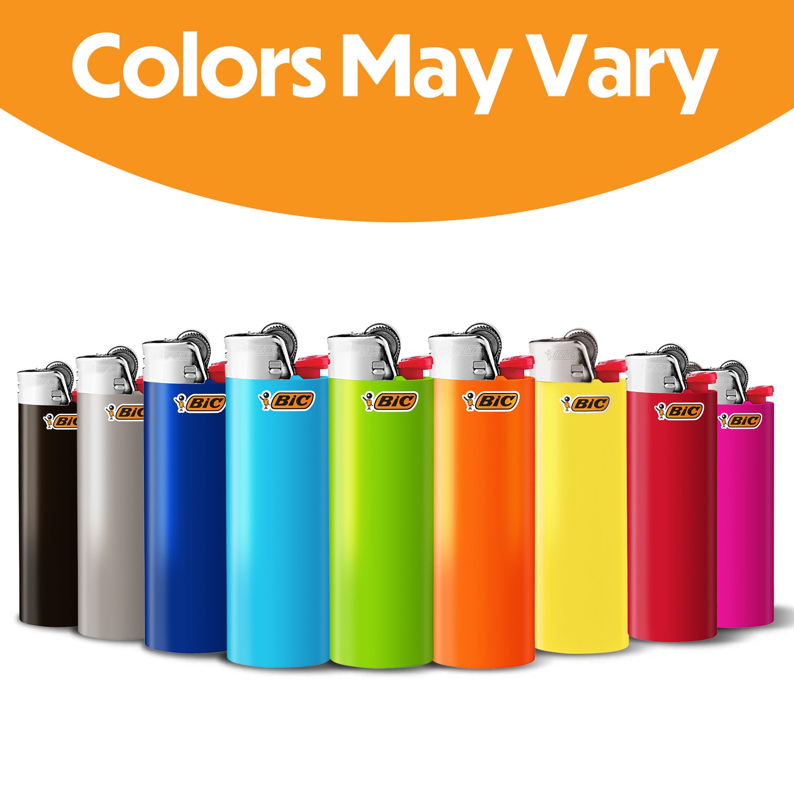 BIC Classic Lighter, Assorted Colors, 14-Pack of Pocket Lighters, Safe and