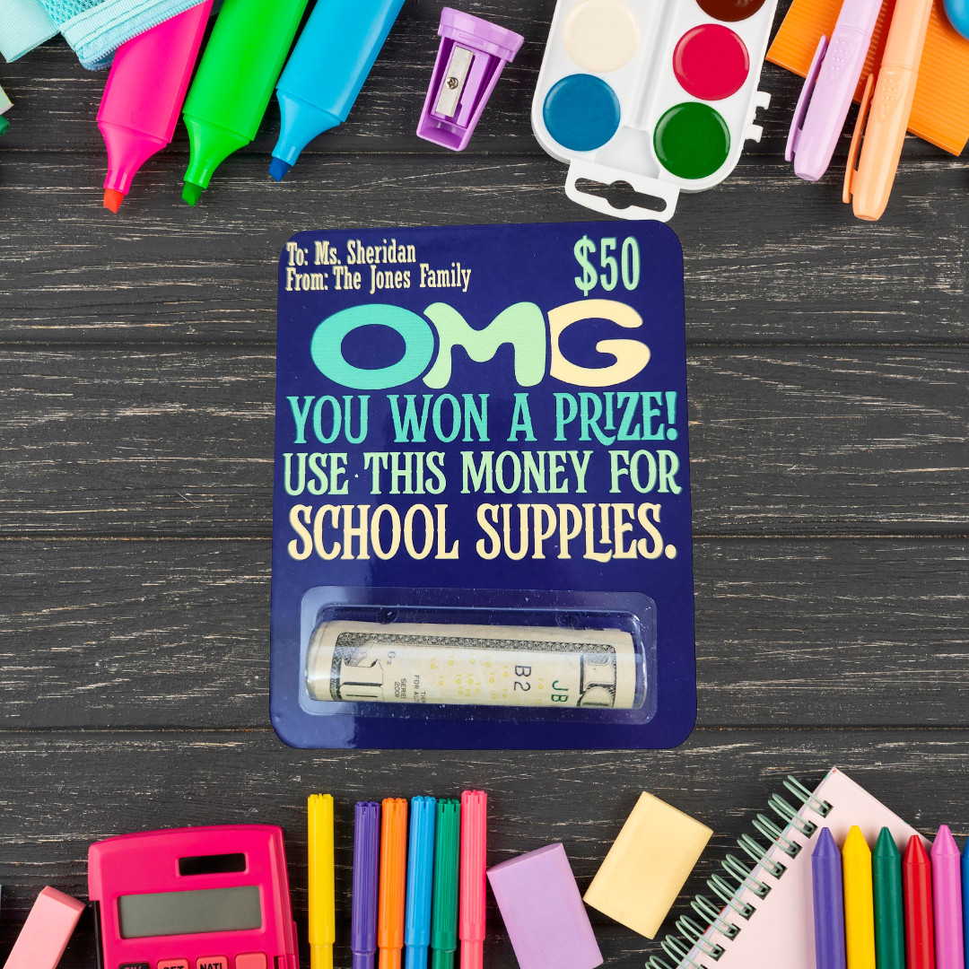 Teacher Money Holder, Back to School Money Card, Teacher Gift, Gift for Teachers