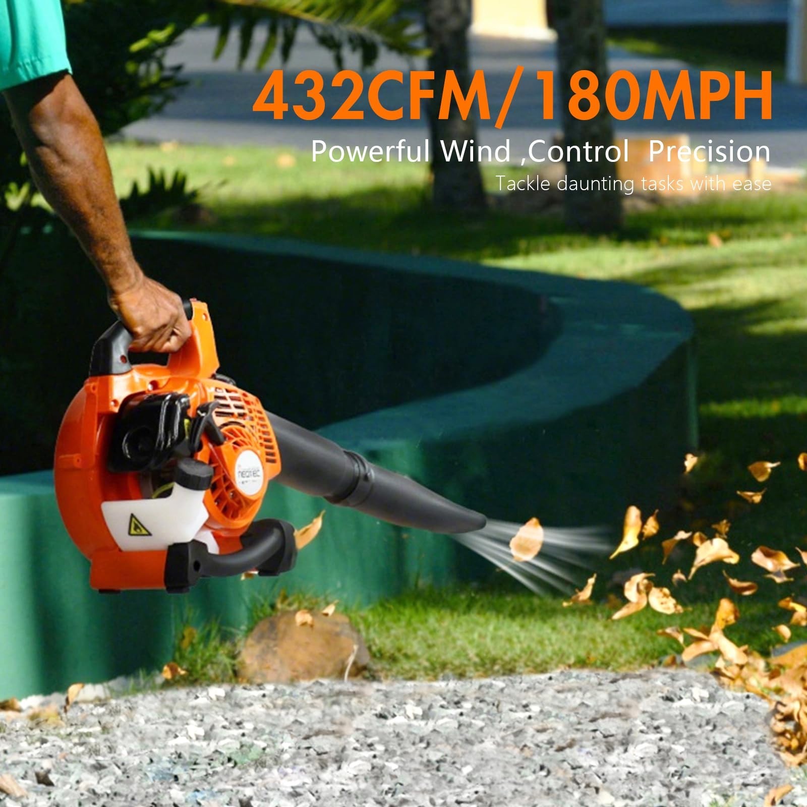 2-Stroke Handheld Leaf Blower Gas Powered 25.4CC Heavy Duty Grass Yard Clean US