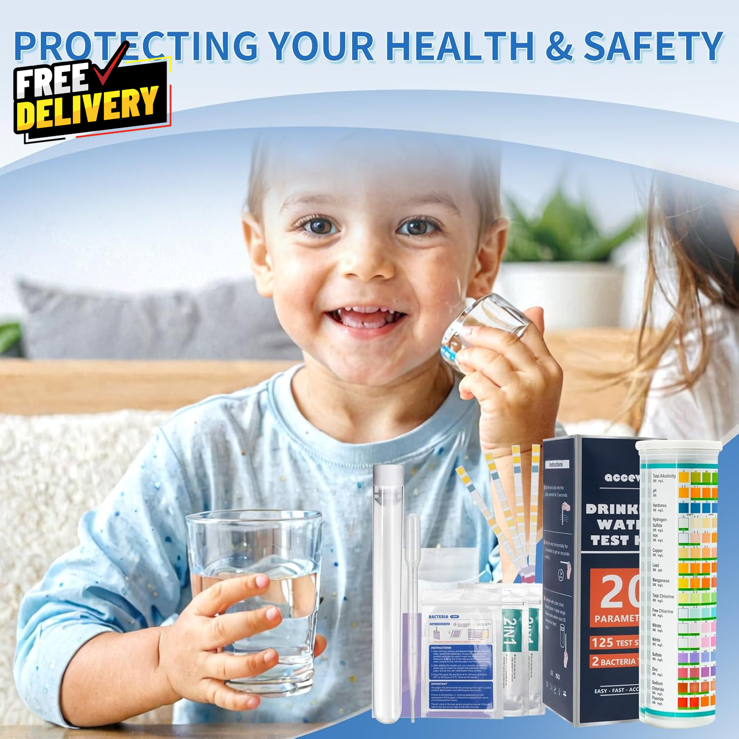 20 in 1 Complete Drinking Water Test Kits 125 Strips-Well Tap Home City Water…