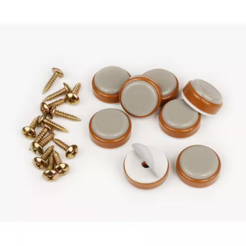 1 In. round Caramel Color Self Stick or Screw on Floor Protector Chair Glides/Sl