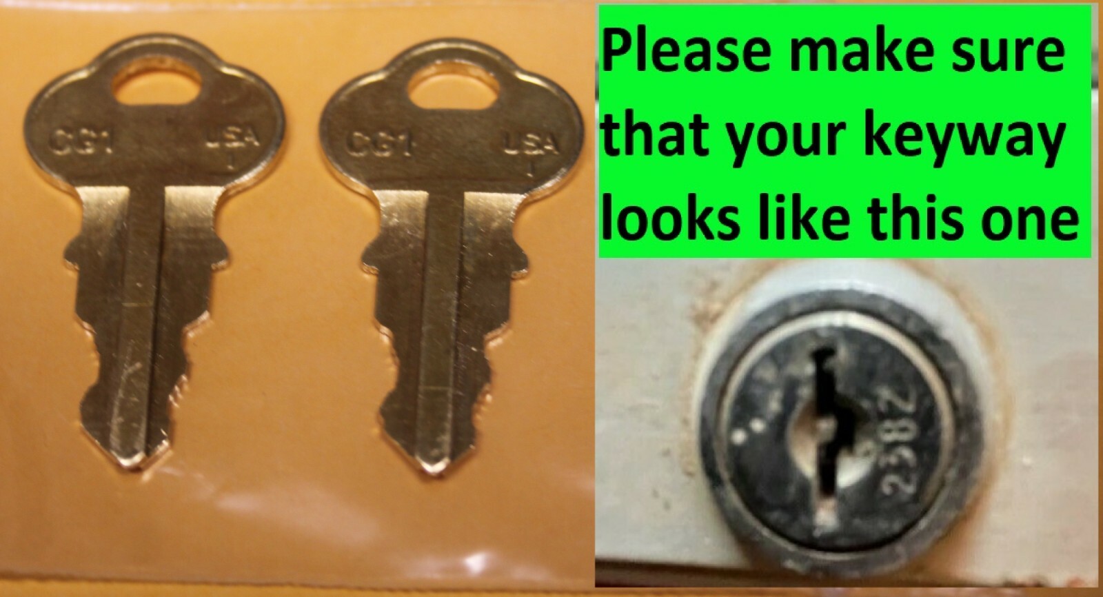 C2001-C2200 Two keys Chicago Style Double Sided Keys. cut and ready to use.