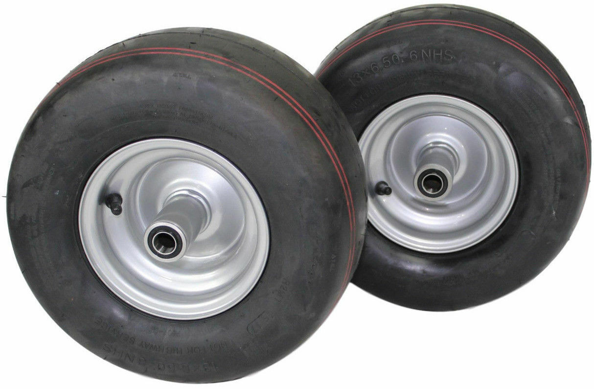 2 New 13×6.50-6 ATW Smooth Tires & Wheels Hustler Raptor Zero Turn Mower 604717