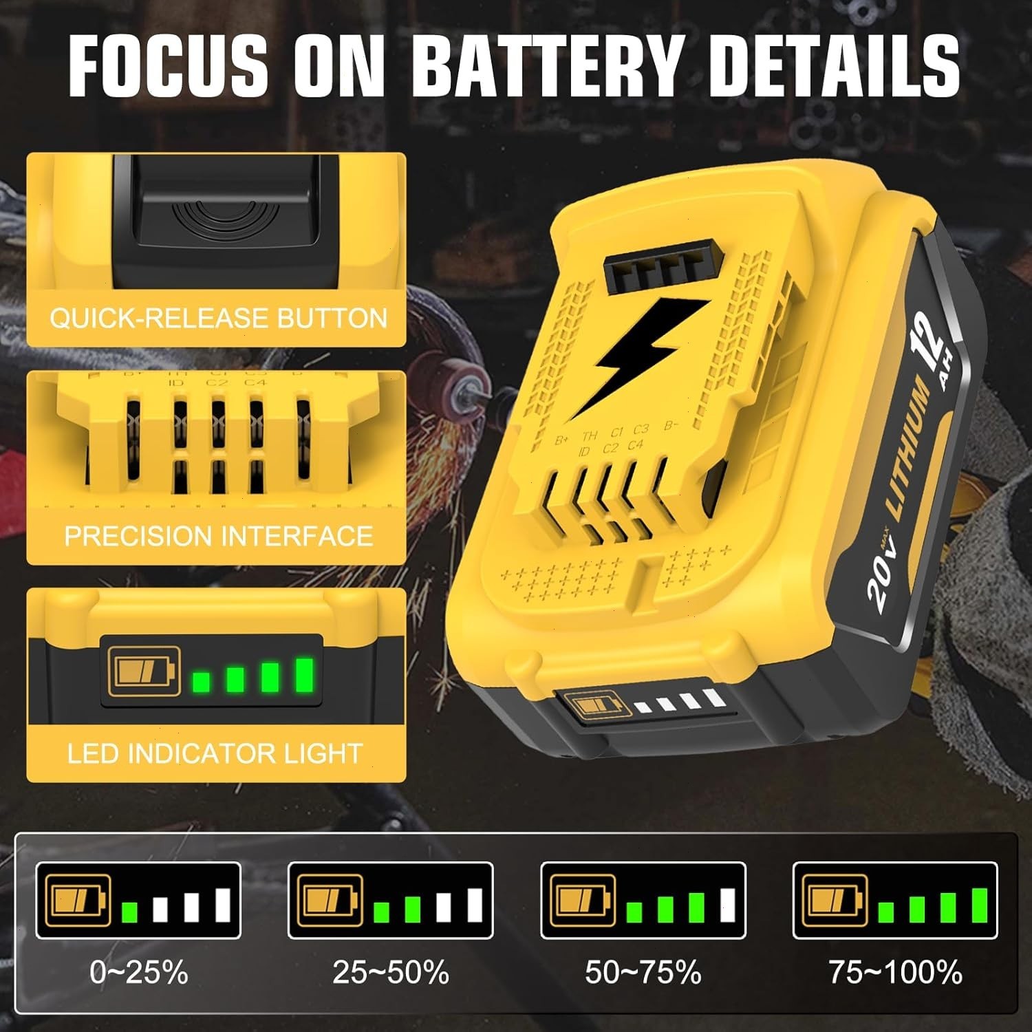 2Pack 12.0AH For DeWalt 20V 20 Volt Max XR Lithium Ion Battery DCB206-2 DCB205-2