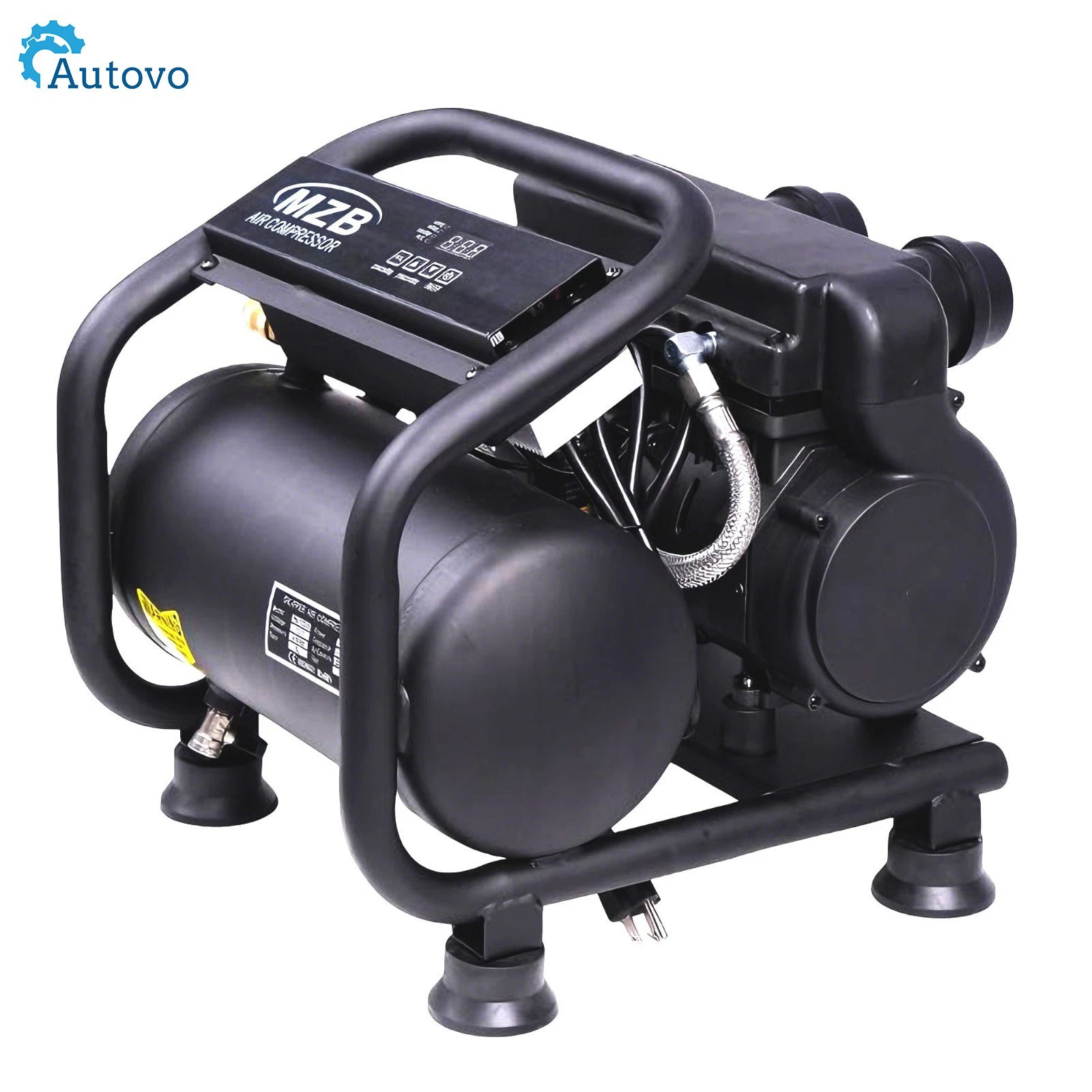 110V 60Hz Portable Air Compressor 1.6Gal Steel Tank Ultra Quiet 70dB Oil-Free