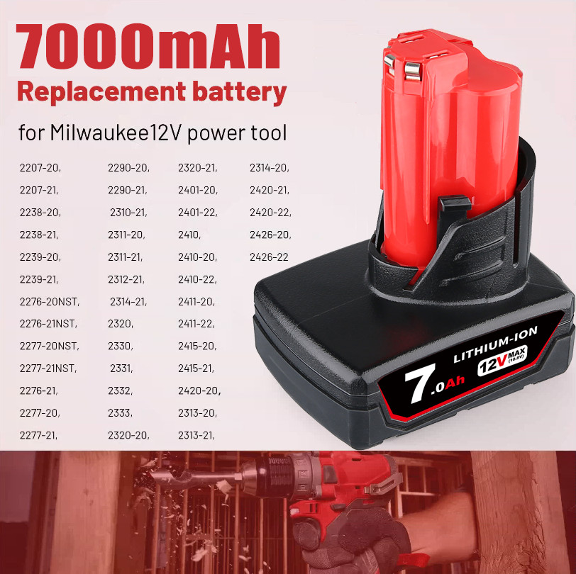 2X Battery For Milwaukee M12 LITHIUM 7.0Ah Extended Capacity 48-11-2460