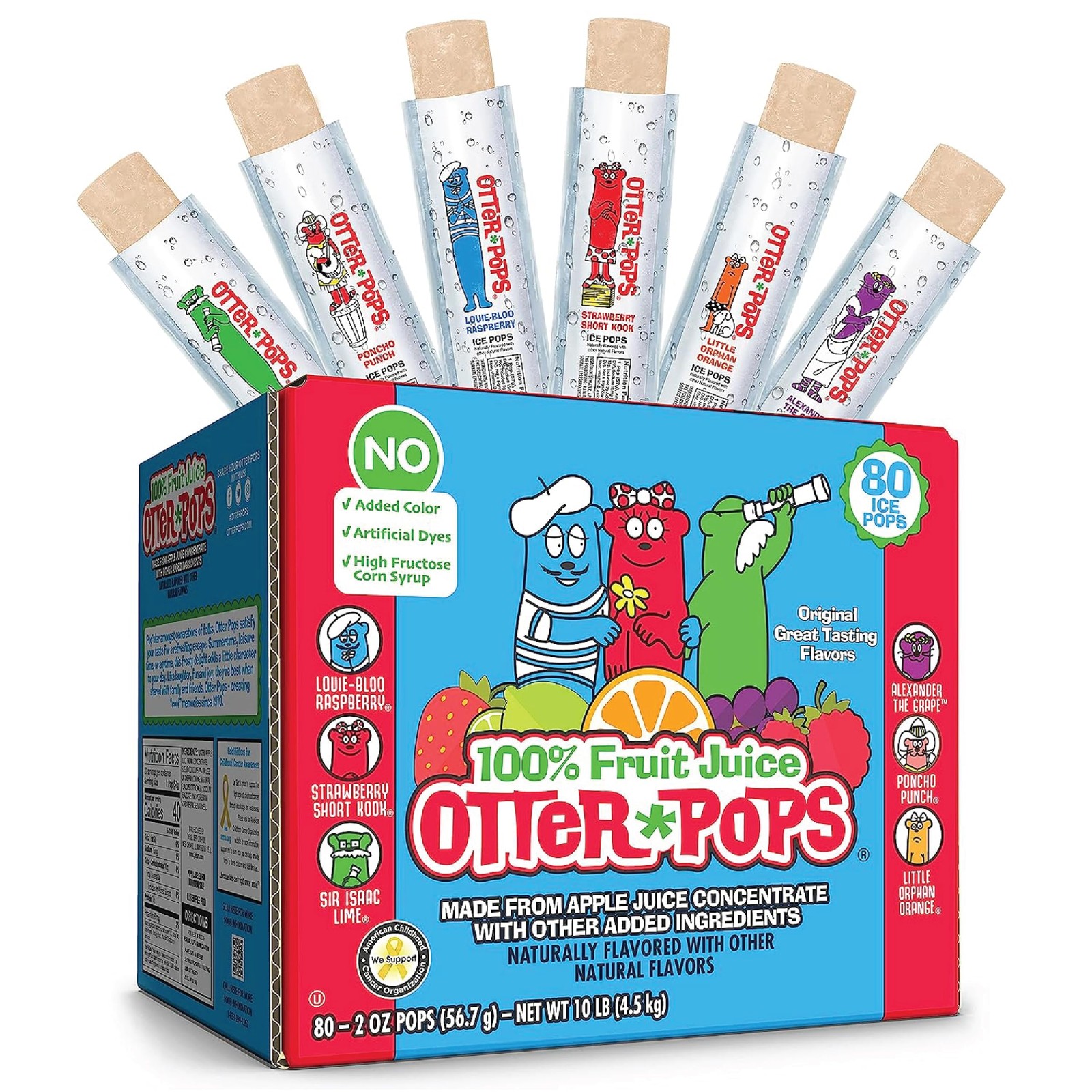 Freezer Bars, 100% Fruit Juice Ice Pops, Original Flavors (80ct – 2oz bars)