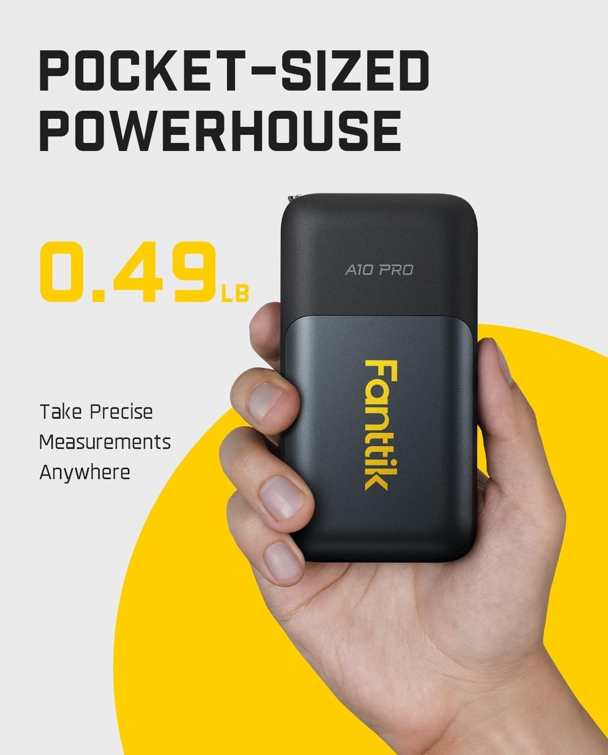 Fanttik A10 Pro 2-in-1 Digital Laser Tape Measure with HD IPS Color Display, 165