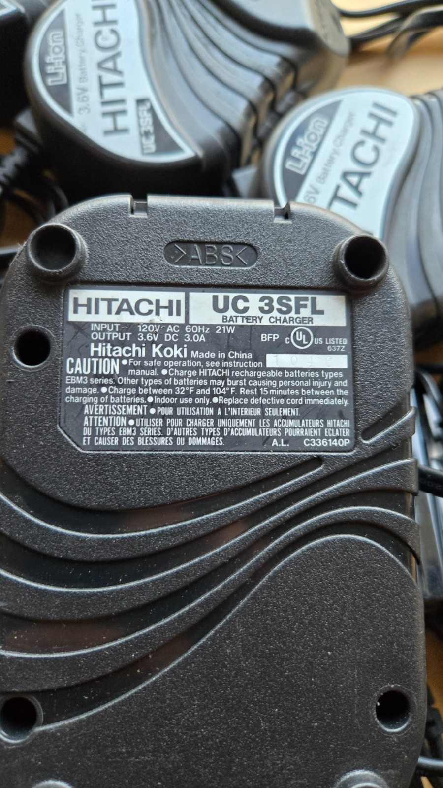 HITACHI 3.6V Li-Ion Screwdrivers, batteries and chargers.