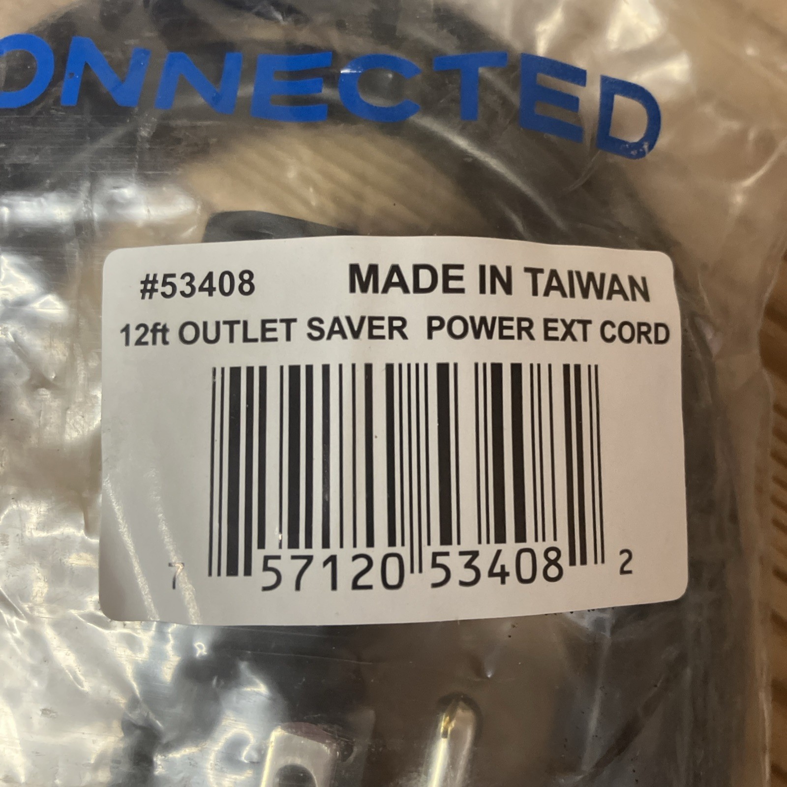 GET CONNECTED 12 Ft OUTLET SAVER POWER EXTENSION CORD Lot Of 2 #53408