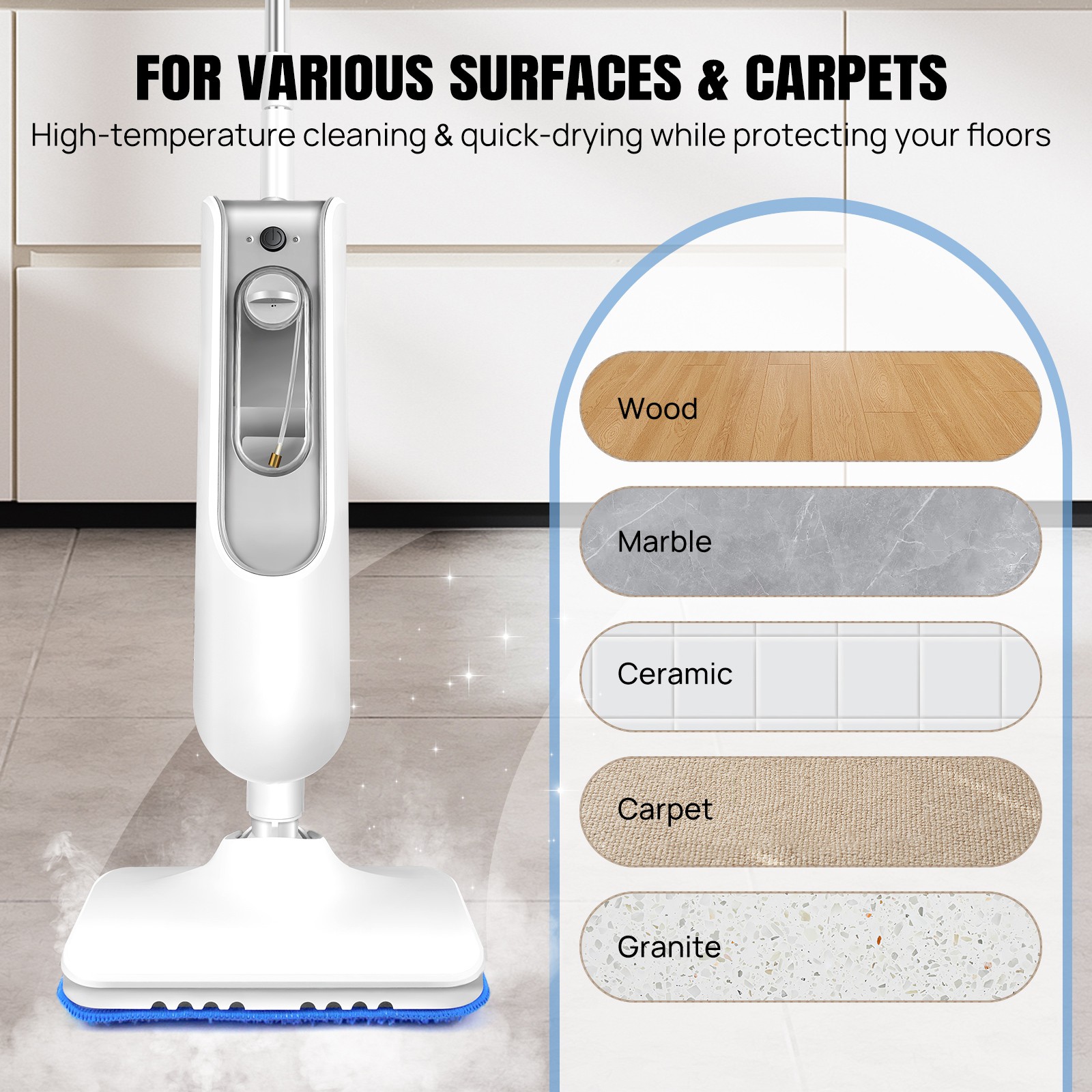 Steam Broom Mop Floor Mop Steam Cleaner Steam Cleaner 3000W Cleaning