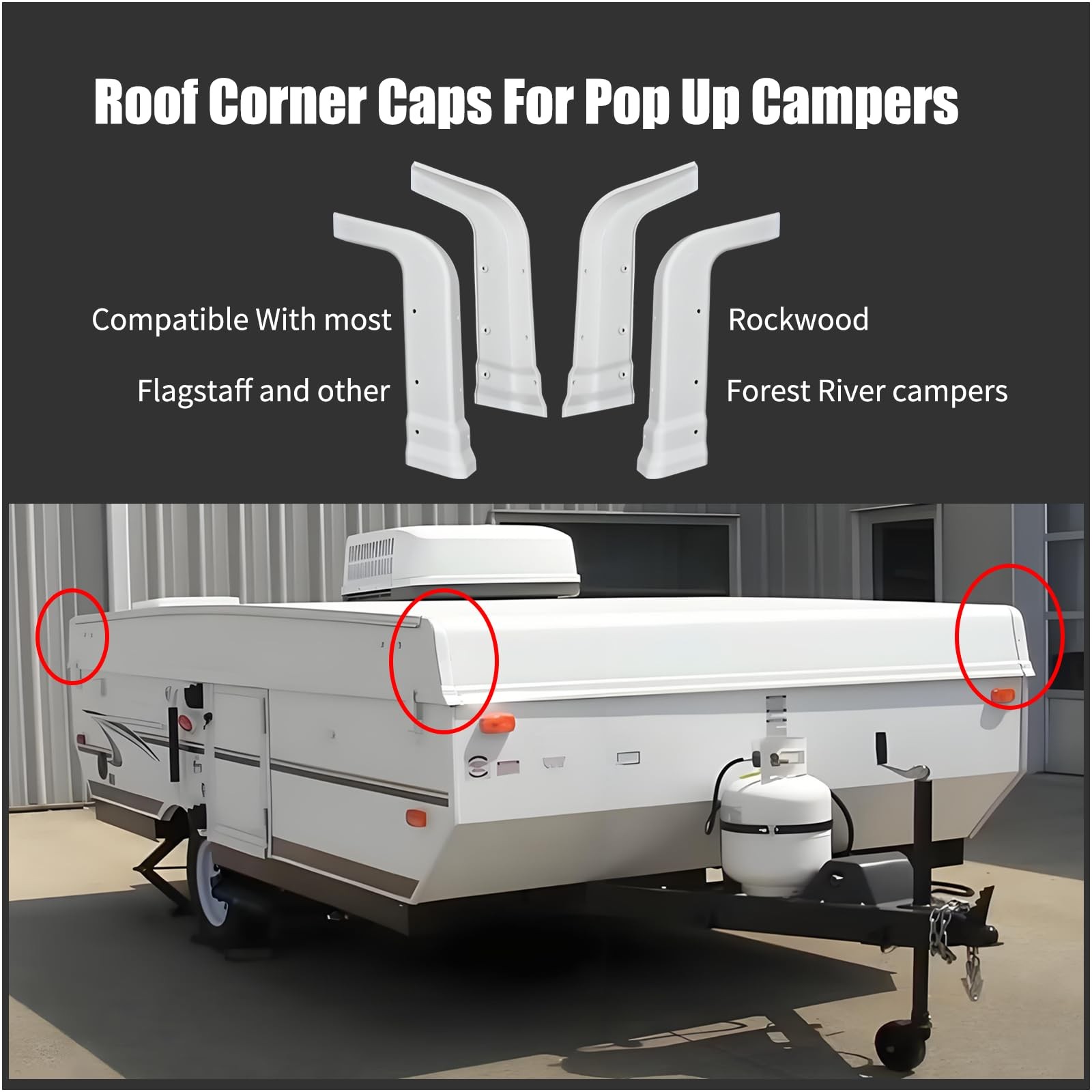 AQBB Replacement RV Roof Corner Caps for Pop Up Campers,Compatible with Most …