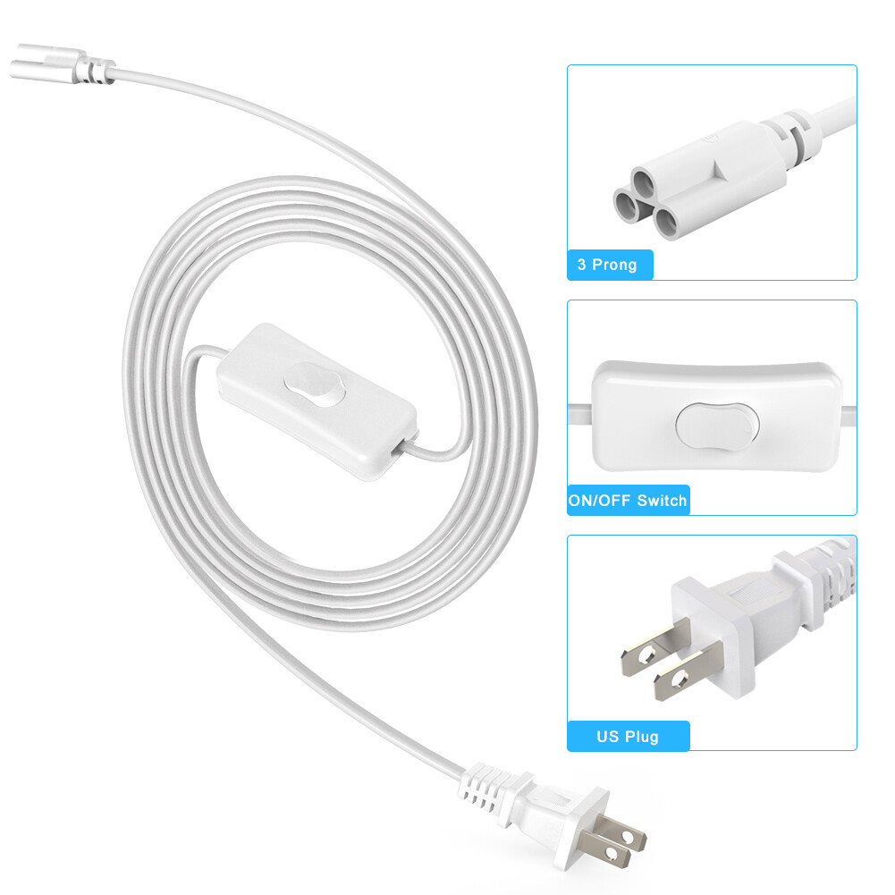 4FT 6FT Power Cord Cables US Plug for T5 T8 8FT LED Tube Light Ceiling Fixtures