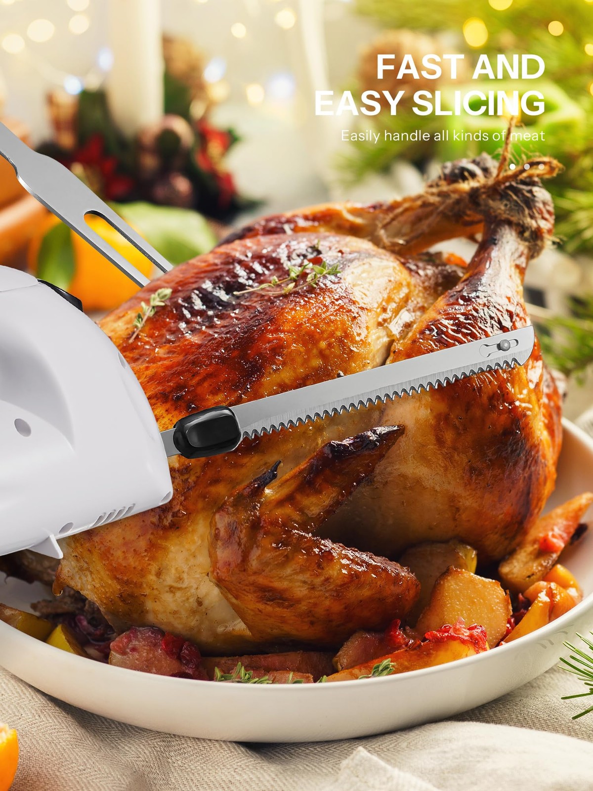 Electric Knife With Handle, 150W Powerful Electric Knife Set for Carving Meat…