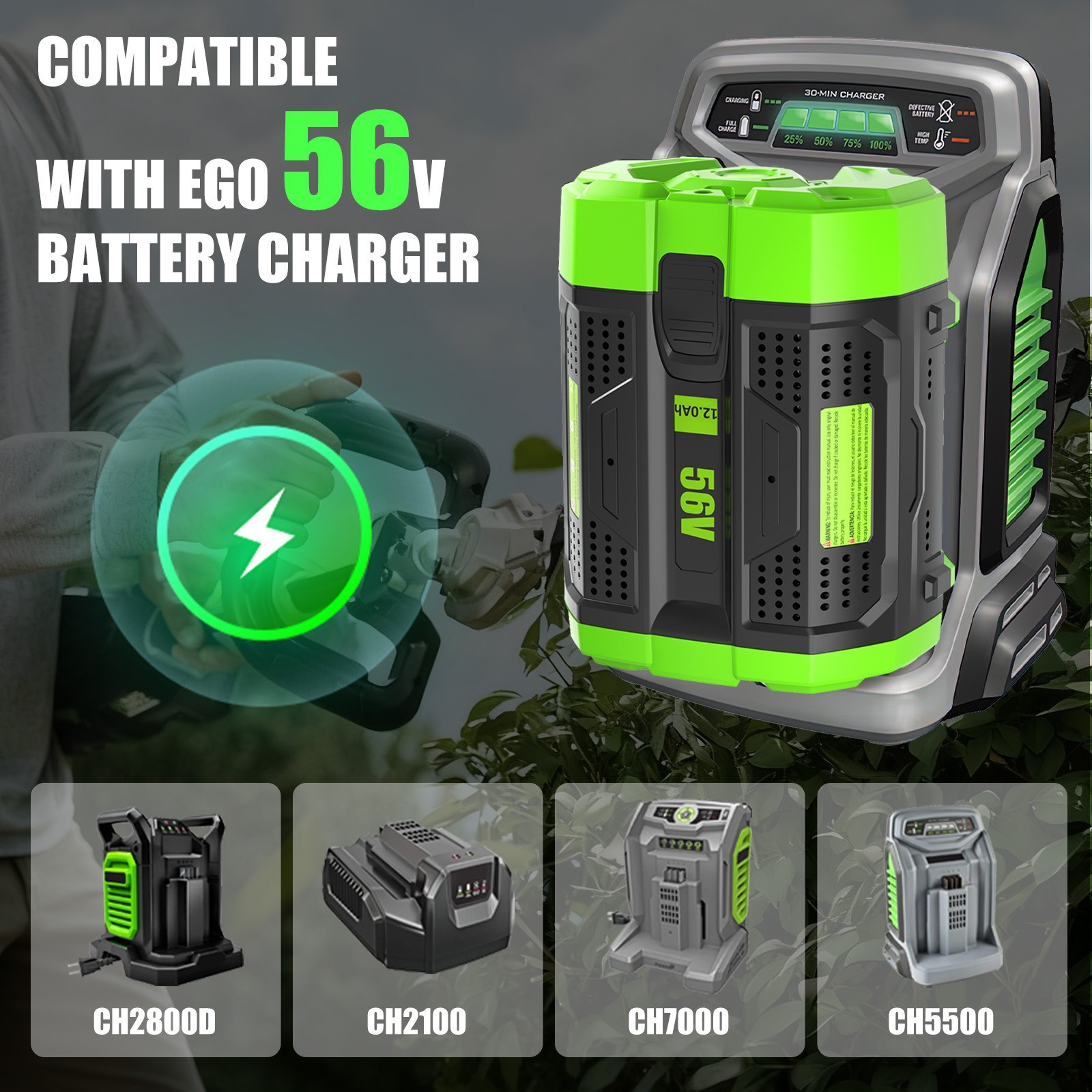For EGO POWER+ 56V 10Ah ARC Lithium Genuine Battery BA6720T w/ Fuel Gauge